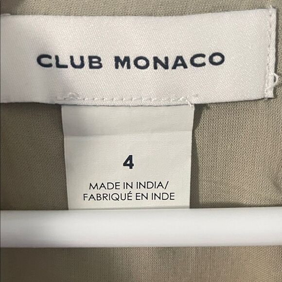 Club Monaco Olive Green Tiered Poplin Maxi Dress - Picture 2 of 5